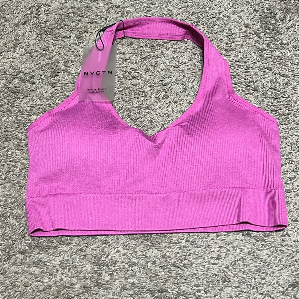 NVGTN Limitless Ribbed Seamless Halter Bra